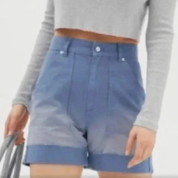 BDG Urban Outfitters Kiara High-Waisted Women's Shorts - Blue Ombré - Picture 4 of 13